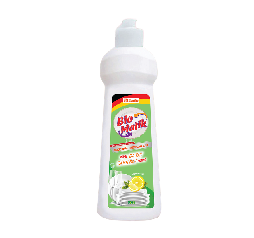 Nước Rửa Chén Sinh Học Cao Cấp Bio Matik Hương Chanh Sả - Chai 750GR